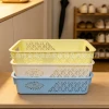 storage basket Plastic storage basket, desktop sundries storage basket, hollow rectangular storage basket wholesale Application Scenario
